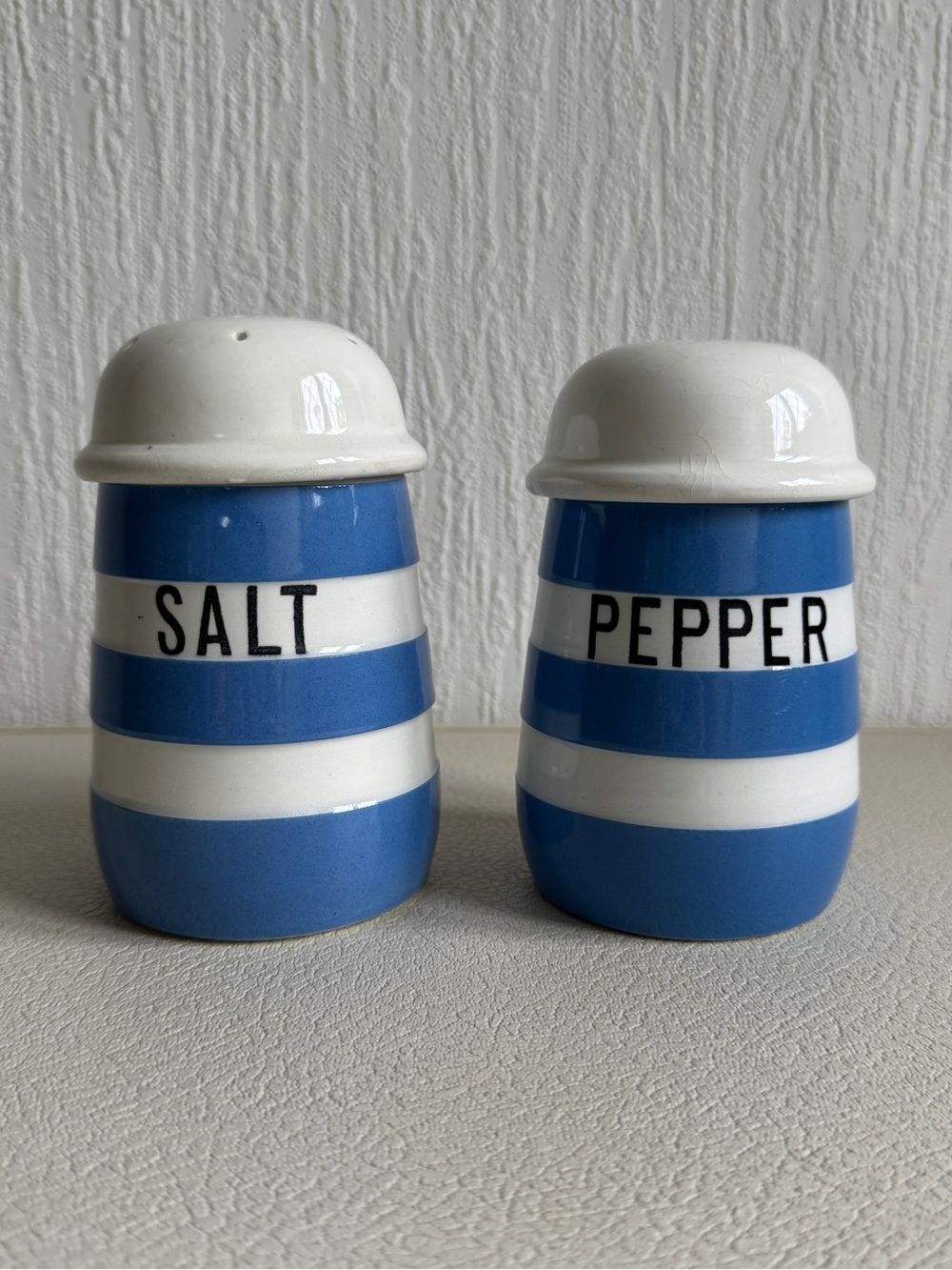 Vintage T.G. Green England Striped Cornish Kitchen Ware Salt & Pepper Shakers